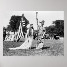 Columbia and Lady Liberty, 1919 Print