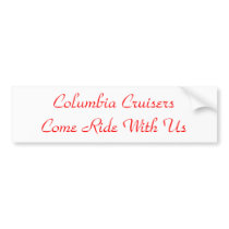 Columbia Cruisers bumper stickers