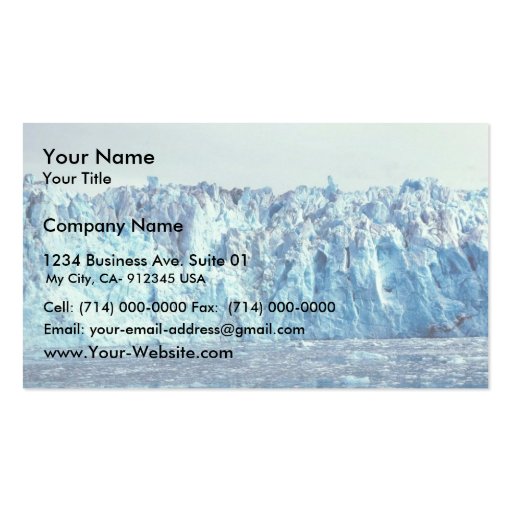 Columbia Glacier Business Card (front side)