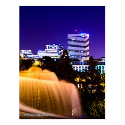 Columbia Sc City Skyline At Night Postcard Zazzle