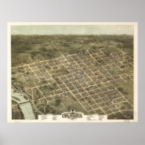 Columbia South Carolina 1872 Antique Panoramic Map posters