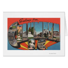 Columbia, South Carolina - Large Letter Scenes 2 Greeting Card