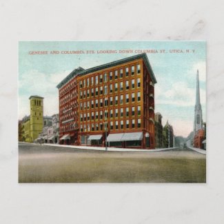 Columbia St., Utica, NY 1909 Vintag zazzle_postcard