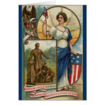 Columbia with Phrygian Cap, Shield & Eagle Greeting Cards