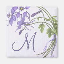 Columbine Bouquet Monogram Magnet