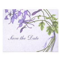 Columbine Bouquet Save the Date Custom Announcement