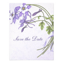 Columbine Bouquet Save the Date Custom Announcements