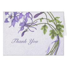 Columbine Bouquet Thank You Greeting Cards