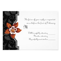 Columbine Hummingbird RSVP in Orange invitations