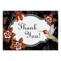 Columbine Hummingbird Thank You Card in Orange cards