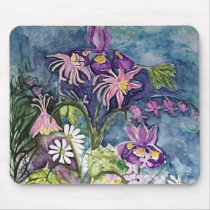 Columbine Iris Daisy art Mouse Pad