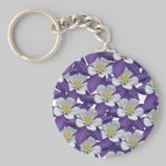 Columbine Purple and White Flowers Patten Keychain keychains