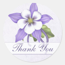 Columbine Thank You Envelope Sticker - Customize