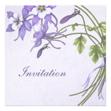 Columbine Wedding Invitations - Metallic Champagne