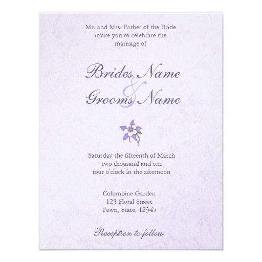 Columbine Wedding Invitations - Metallic Ice