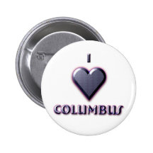 Columbus -- Blue with glow Pinback Buttons