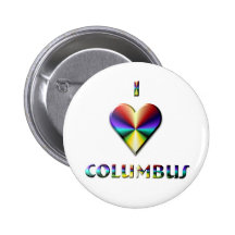Columbus -- Brown Blue & Gold Button
