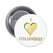 Columbus -- Cream Pinback Button