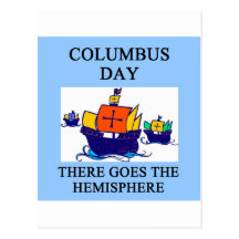 COLUMBUS day indian joke Post Card