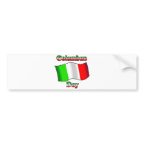 Columbus Day With Itailan Flag Bumper Sticker