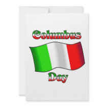 Columbus Day With Itailan Flag Custom Invitations