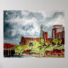 columbus ga georgia riverwalk river walk art, C... Posters