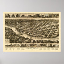 Columbus, GA Panoramic Map - 1886 Poster