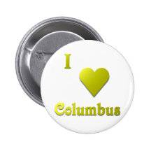 Columbus -- Gold Pinback Button