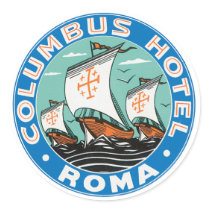 Columbus Hotel Roma stickers by RetroCommunications Columbus Hotel Roma stickers