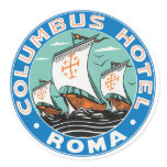 Columbus Hotel Roma Round Stickers