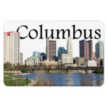 Columbus Ohio skyline with Columbus in the Sky Vinyl Magnet