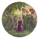 Columbus & Pope Leo XIII / Discover New World Round Stickers