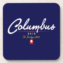 Columbus Script Beverage Coasters