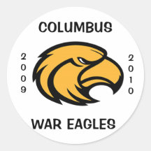 COLUMBUS WAR EAGLES STICKERS 2009-2010