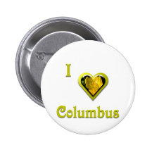 Columbus -- with Yellow Flower Pinback Button