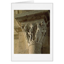 Column Capital, depicting St Benedict performing a Greeting Card