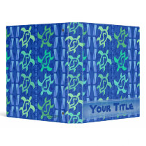 Column of Turtles Customizable 1" Art Binder