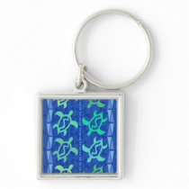 Column of Turtles Square Keychain