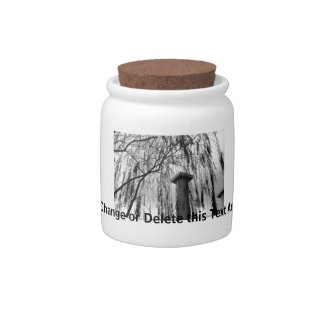 Column Under Weeping tree Black and White Picture Candy Dishes