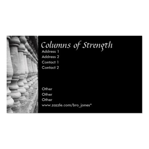 Columns of Strength Business Card Template (front side)
