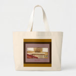 Columns Sphere and Red Railing 2 Large Tote Bag