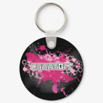 Comasoft Keychain (pink space splatter) by comasoft Comasoft Keychain (pink space splatter)