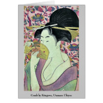 Comb by Kitagawa, Utamaro Ukiyoe Cards