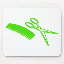 Comb & Scissors - Hairdresser mousepads by Thinkdifferent Comb & Scissors - Hairdresser mousepads