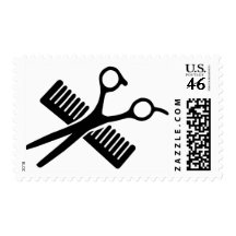 Comb & Scissors Postage Stamps