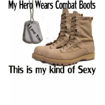 Combat Boot & Dog Tag T-Shirt by Sexy_army_wife_05 Combat Boot & Dog Tag T-Shirt