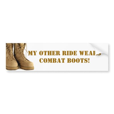 combat boots style. combat boots bumper sticker by