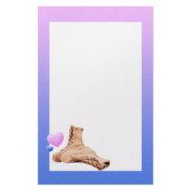 Combat boots stationery paper