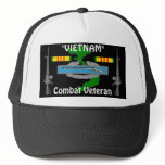 Combat Vet Vietnam Ball Cap 1/b Mesh Hats