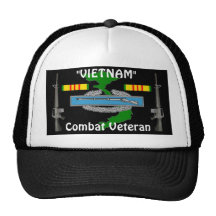 Combat Vet Vietnam Ball Cap 1/b Mesh Hats